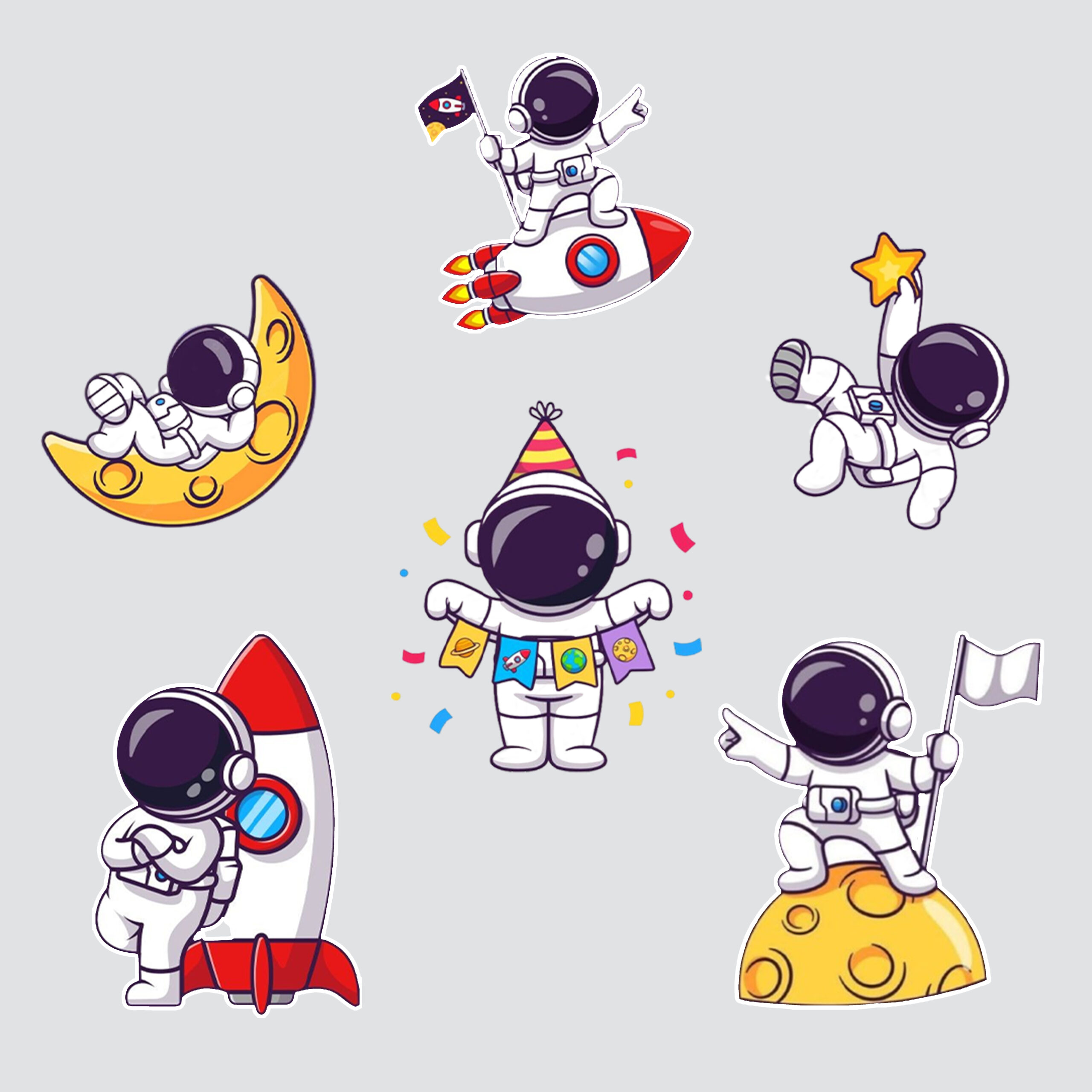 Premium Astronaut Theme Cutouts Set